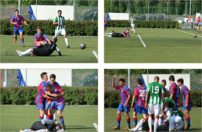 U16: Az első találat, a gólszerző Rabatin Norbert megsérült az akció közben és le kellett cserélni.